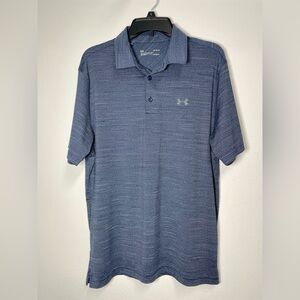 Under Armour Men's Heathered Navy Polo, Size Large, Under Armour Men’s Shirt